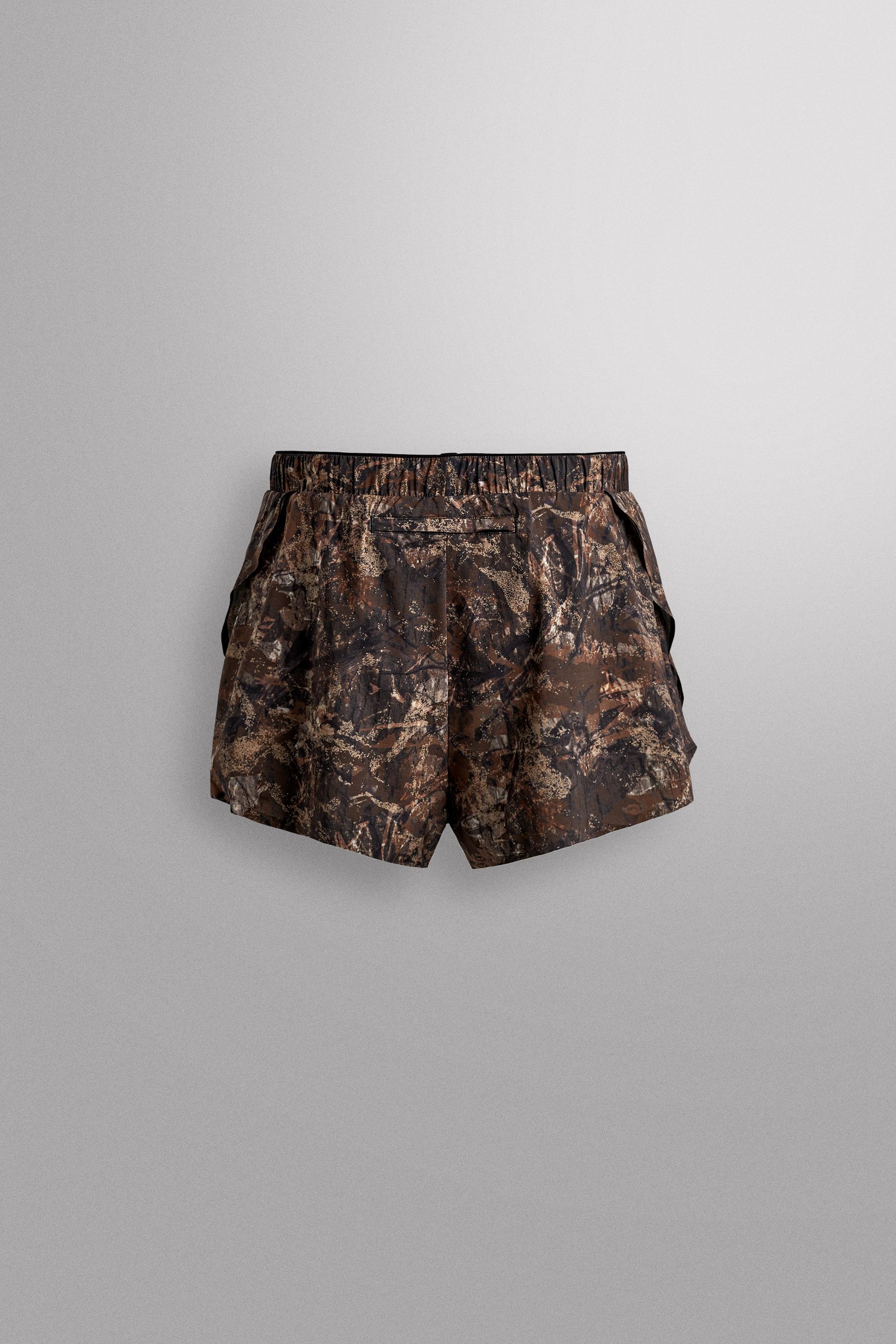 TREE PRINT RUNNING SHORTS